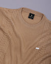 Dragon Camel Cream Knitted Cotton T-Shirt
