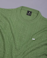 Limon Parrot Green Knitted Cotton T-Shirt