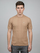 Croten Clay Cream Knitted Cotton T-Shirt