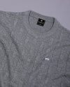 Vertex Cloud Gray Knitted Melange Cotton T-Shirt