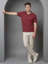 Kernel Carrot Red Knitted Cotton Polo T-Shirt