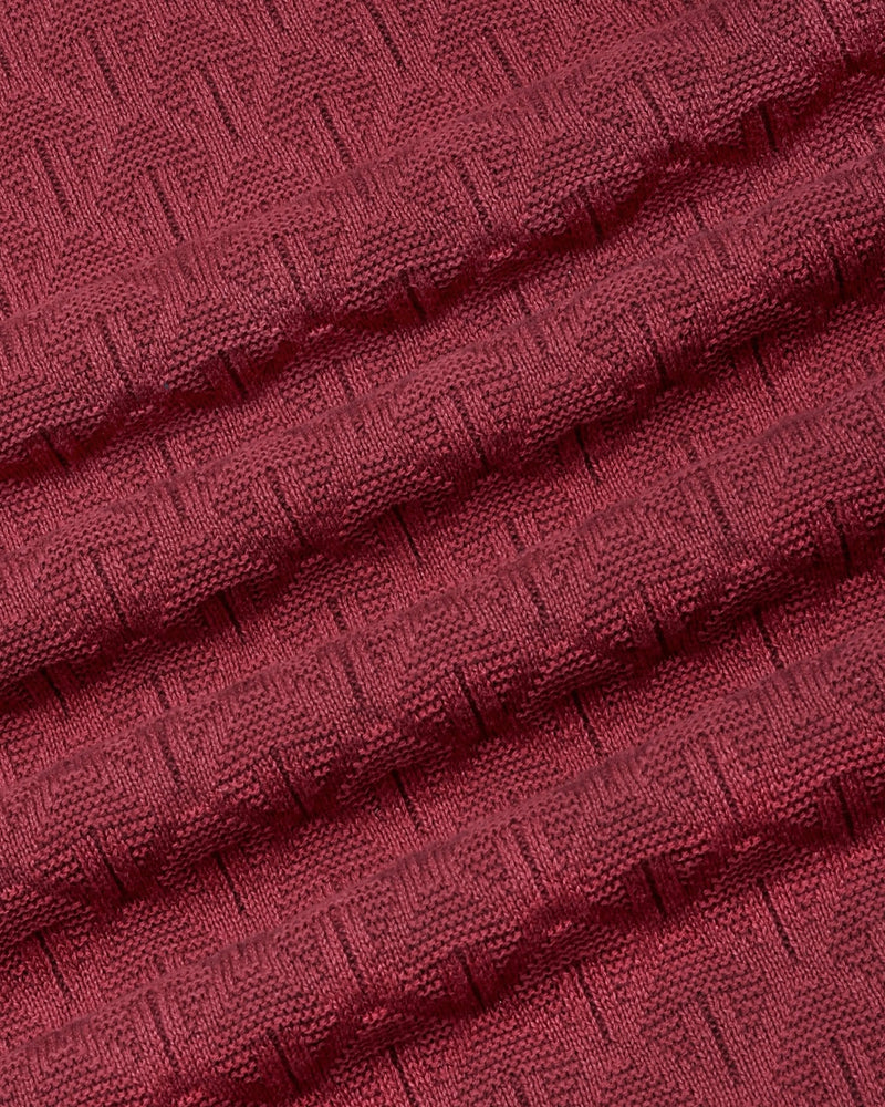 Kernel Carrot Red Knitted Cotton Polo T-Shirt