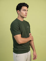 Richmond Hunter Green Knitted Cotton T-Shirt
