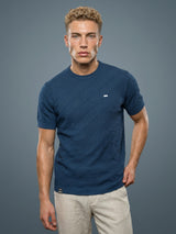 Richmond Tufts Blue Knitted Cotton T-Shirt