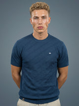 Richmond Tufts Blue Knitted Cotton T-Shirt