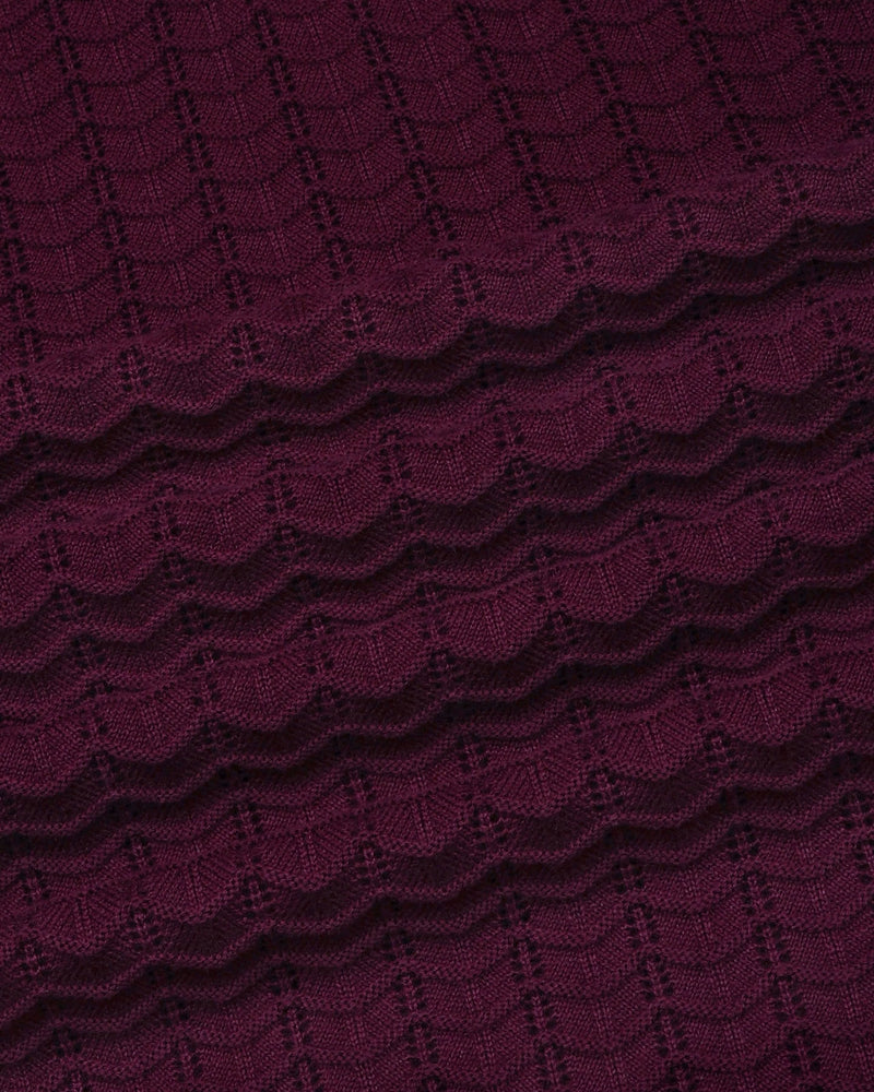 Ozone Maroon Knitted Cotton Polo T-Shirt