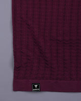 Ozone Maroon Knitted Cotton Polo T-Shirt