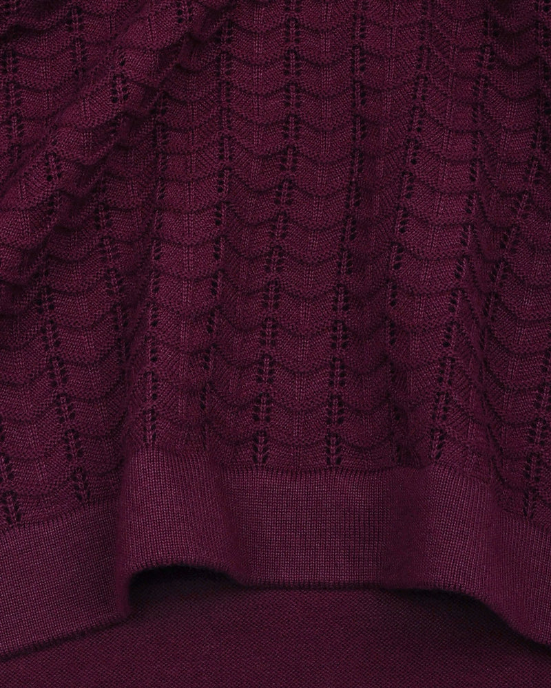 Ozone Maroon Knitted Cotton Polo T-Shirt