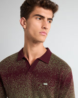 Green Sprinkle With Maroon Knitted Cotton Polo T-Shirt