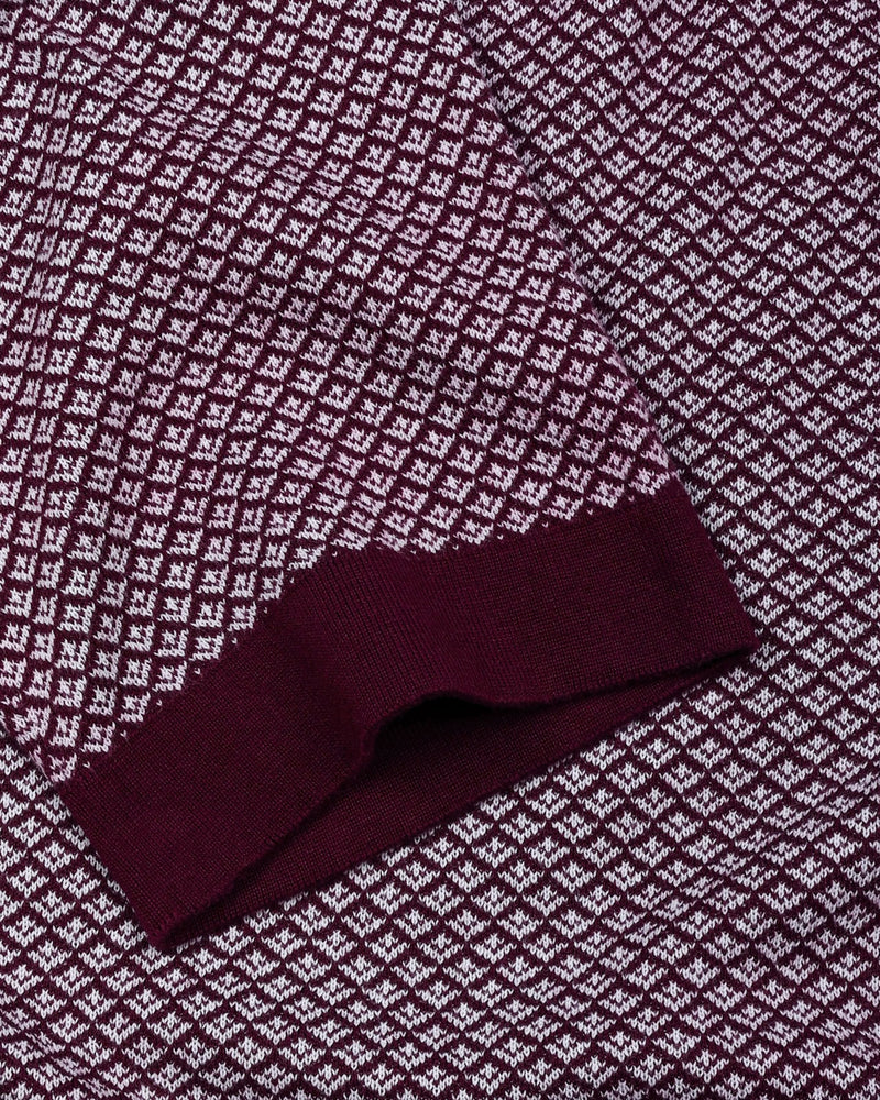 Formin Wine Purple Knitted Cotton Polo T-Shirt