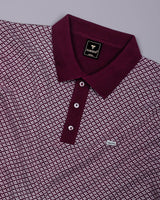 Formin Wine Purple Knitted Cotton Polo T-Shirt