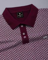 Formin Wine Purple Knitted Cotton Polo T-Shirt