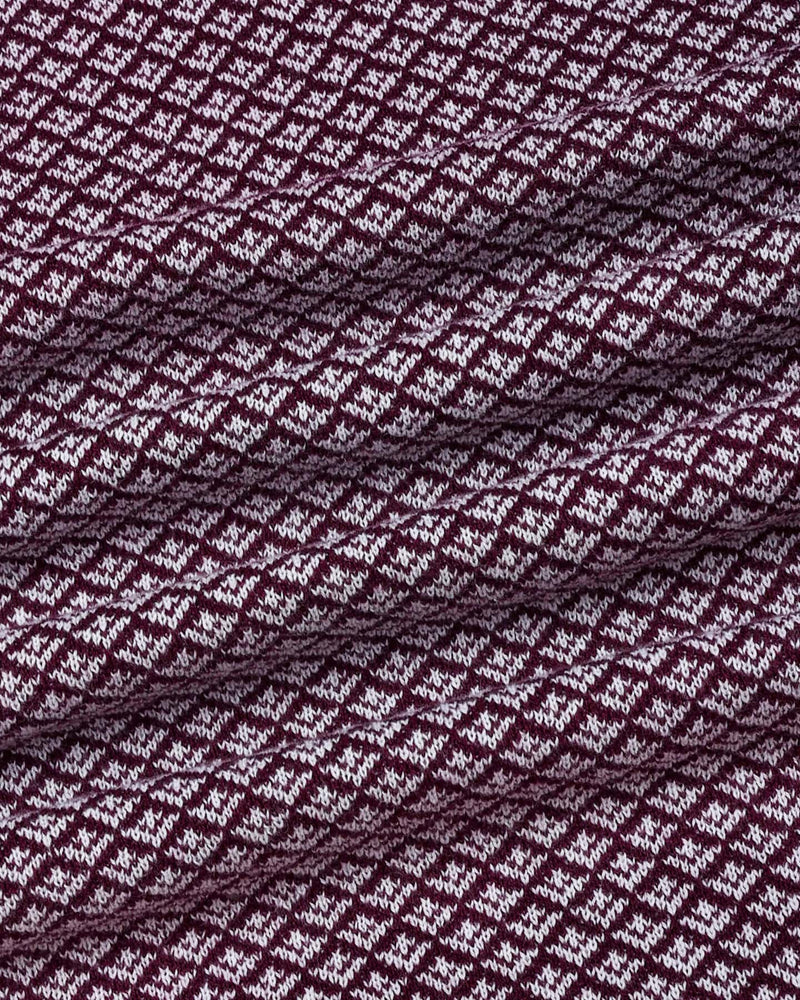 Formin Wine Purple Knitted Cotton Polo T-Shirt