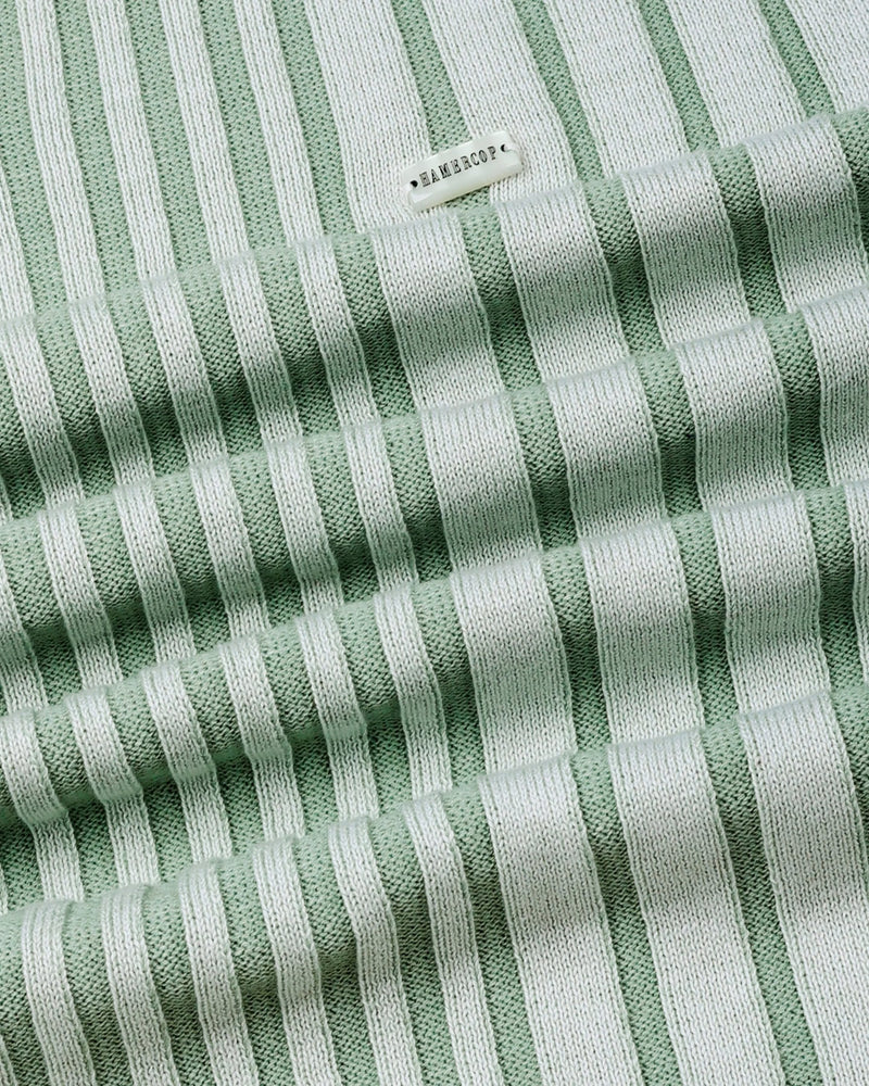 Febal Pistachio Knitted Cotton Polo T-Shirt