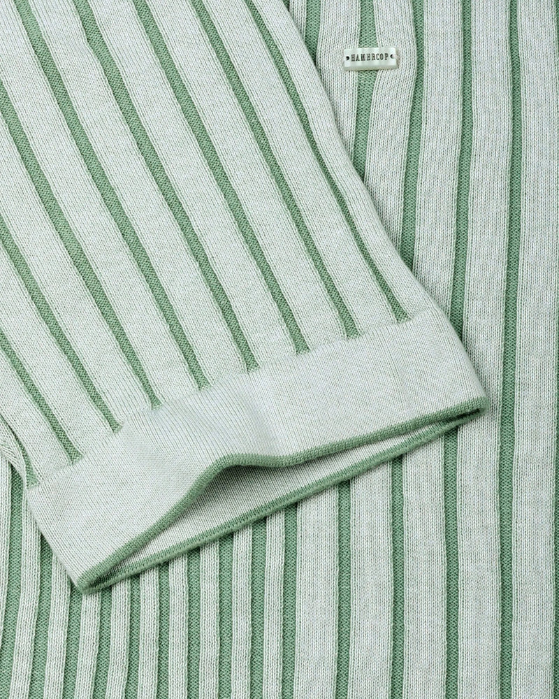 Febal Pistachio Knitted Cotton Polo T-Shirt