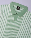 Febal Pistachio Knitted Cotton Polo T-Shirt