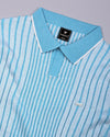 Febal SkyBlue Knitted Cotton Polo T-Shirt