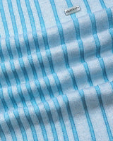 Febal SkyBlue Knitted Cotton Polo T-Shirt