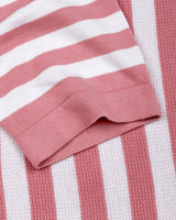 Prime Salmon Peach With White Knitted Cotton Polo T-Shirt