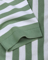 Prime Mint Green With White Knitted Cotton Polo T-Shirt