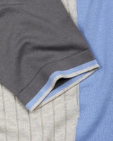 Formora Cream With Blue Knitted Cotton T-Shirt