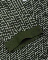 Loomiza Green with White Knitted Cotton Polo T-Shirt