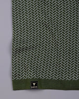 Loomiza Green with White Knitted Cotton Polo T-Shirt