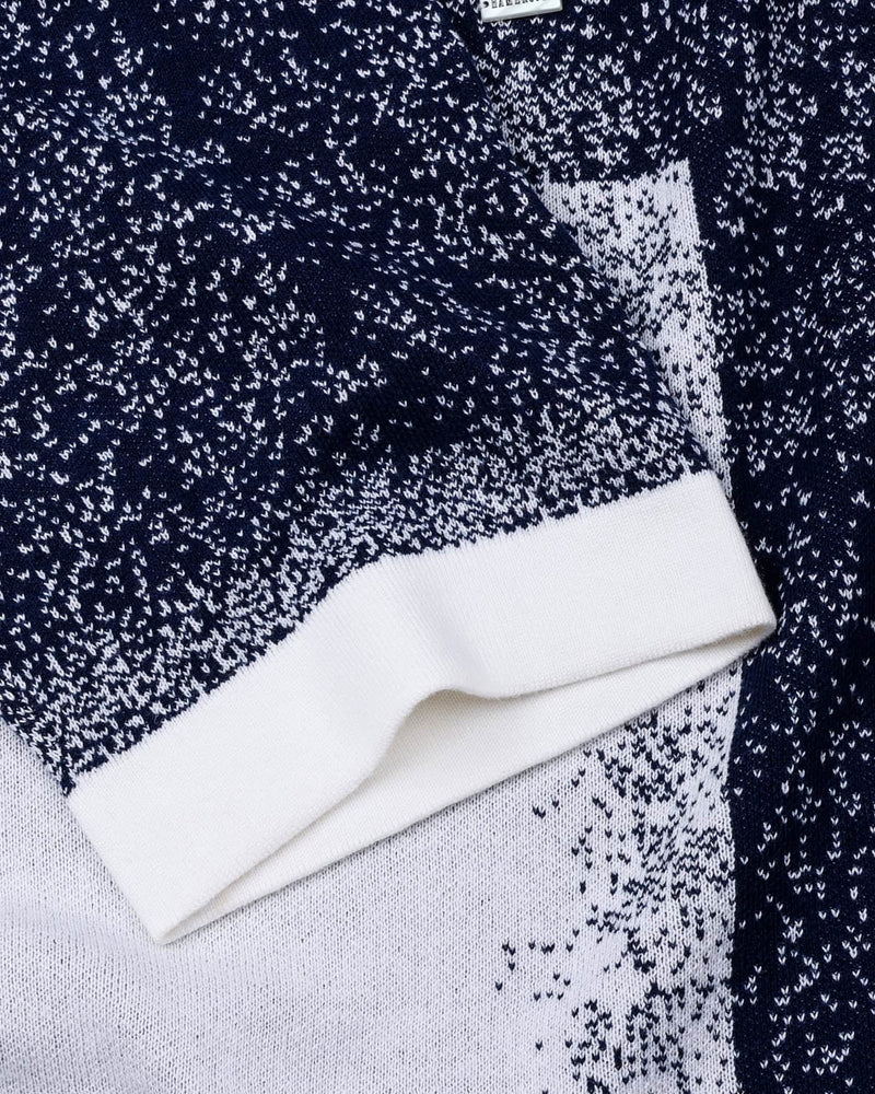 Bloom Navyblue With White Knitted Cotton T-Shirt