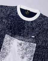 Bloom Navyblue With White Knitted Cotton T-Shirt