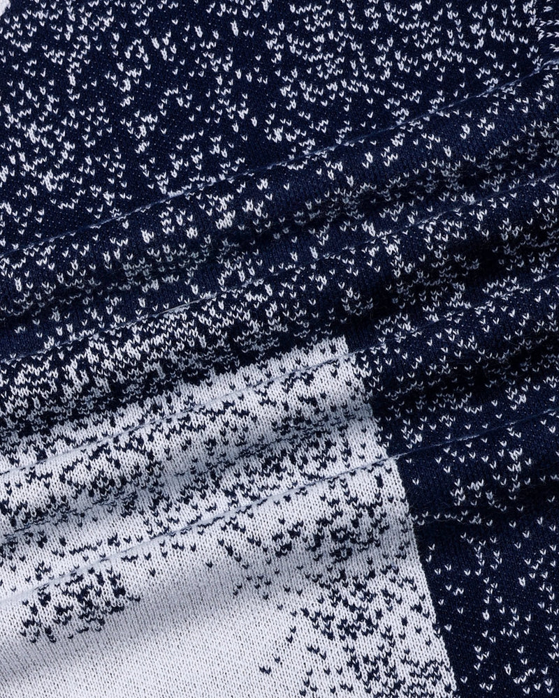 Bloom Navyblue With White Knitted Cotton T-Shirt