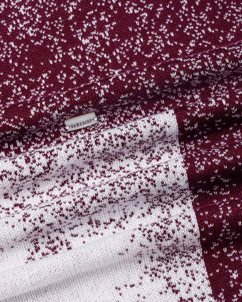 Bloom Wine Purple With White Knitted Cotton T-Shirt