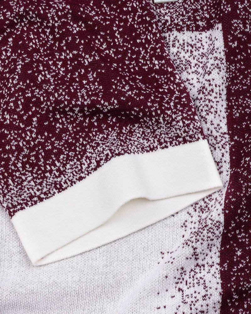 Bloom Wine Purple With White Knitted Cotton T-Shirt
