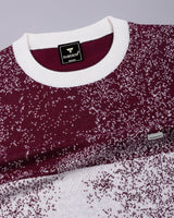 Bloom Wine Purple With White Knitted Cotton T-Shirt