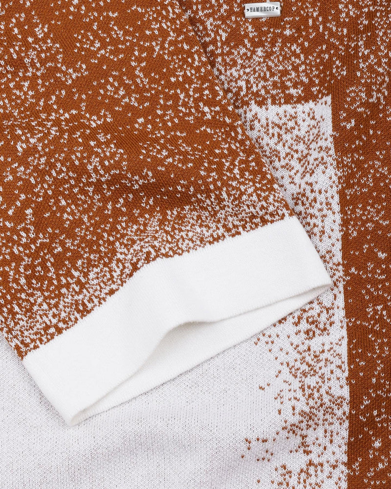 Bloom Mustard Brown With White Knitted Cotton T-Shirt