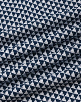 Tuna Blue With White Knitted Cotton Polo T-Shirt