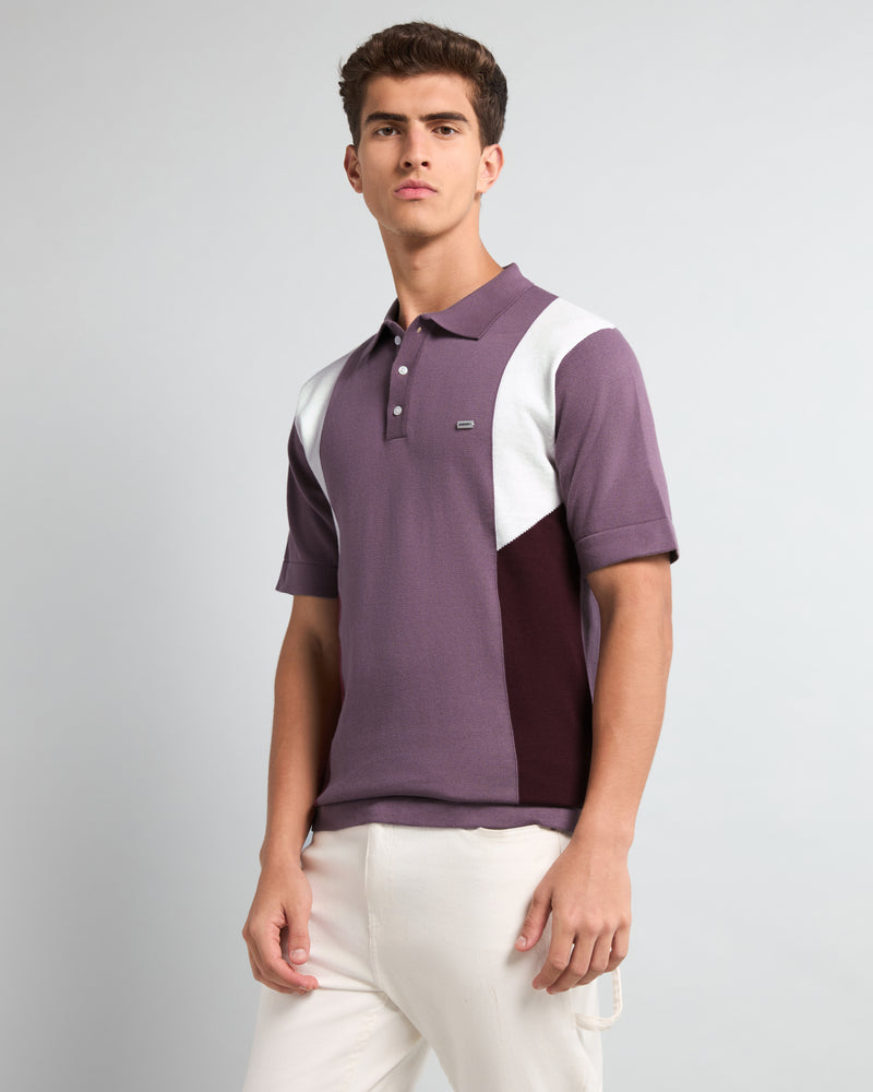 Ashton Onion Pink With White Knitted Cotton Polo T-Shirt