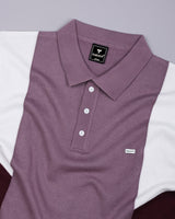 Ashton Onion Pink With White Knitted Cotton Polo T-Shirt