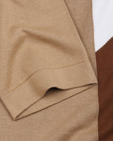 Ashton Cream With White Knitted Cotton Polo T-Shirt