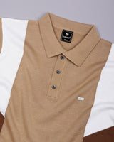 Ashton Cream With White Knitted Cotton Polo T-Shirt