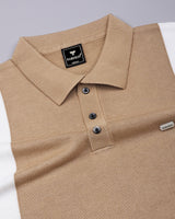 Ashton Cream With White Knitted Cotton Polo T-Shirt