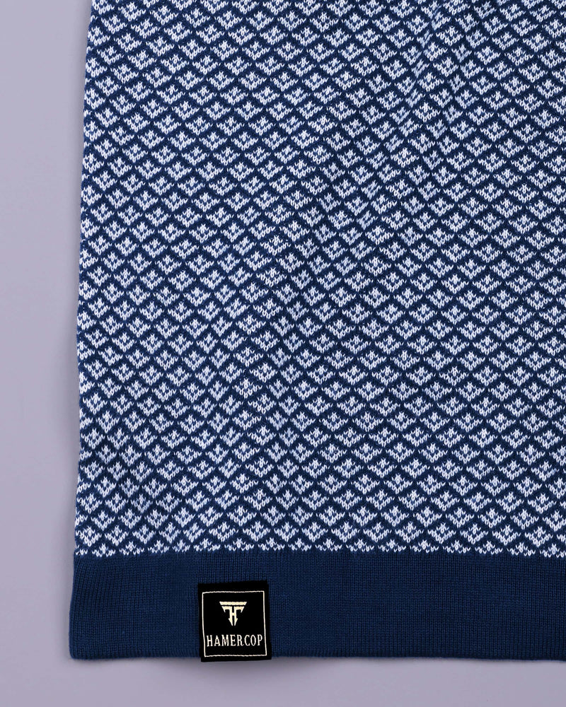 Formin Blue Knitted Cotton Polo T-Shirt