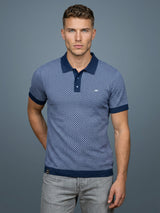 Formin Blue Knitted Cotton Polo T-Shirt