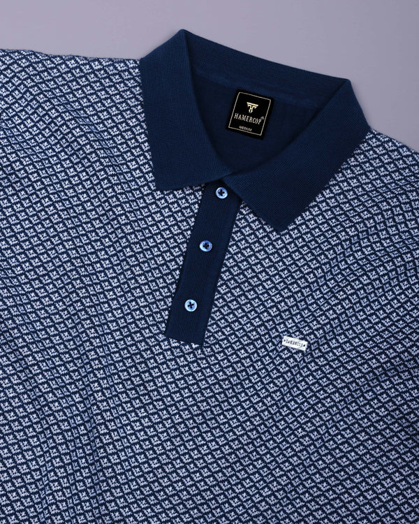 Formin Blue Knitted Cotton Polo T-Shirt