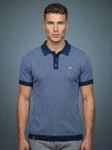 Formin Blue Knitted Cotton Polo T-Shirt