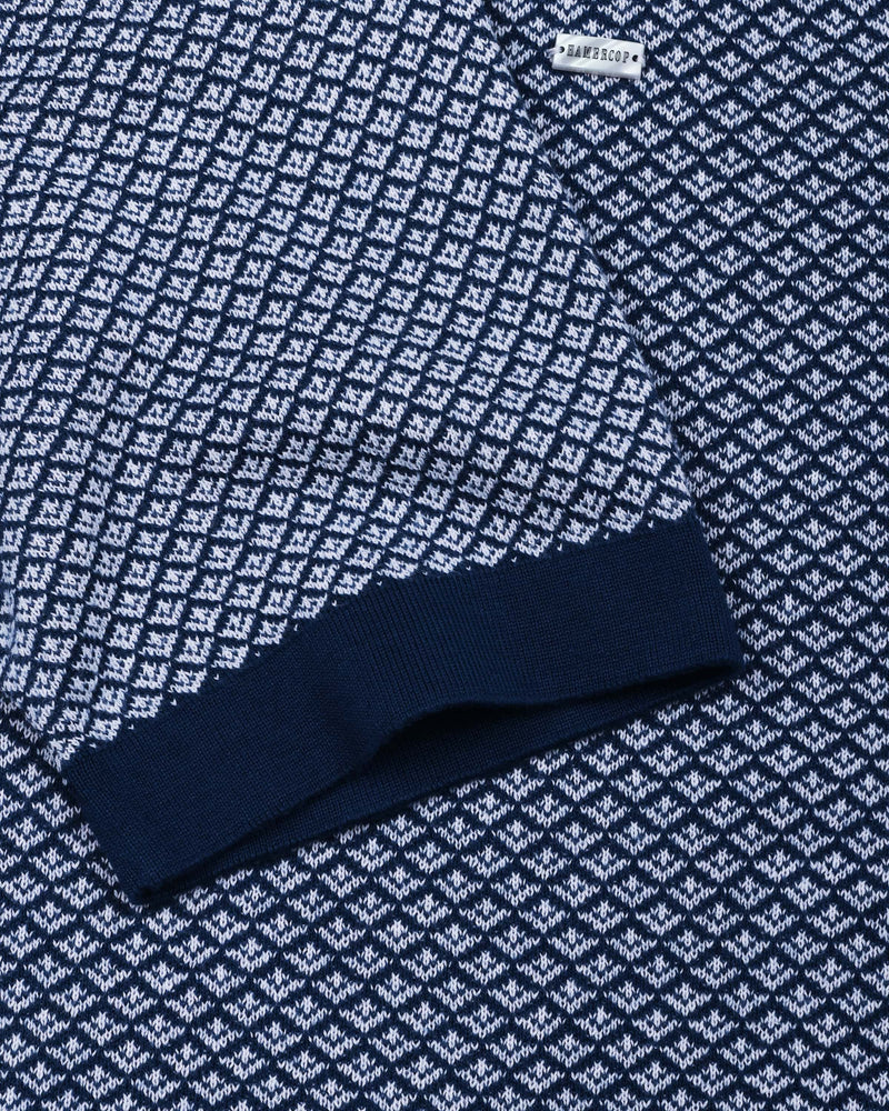 Formin Blue Knitted Cotton Polo T-Shirt