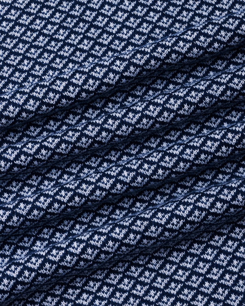 Formin Blue Knitted Cotton Polo T-Shirt