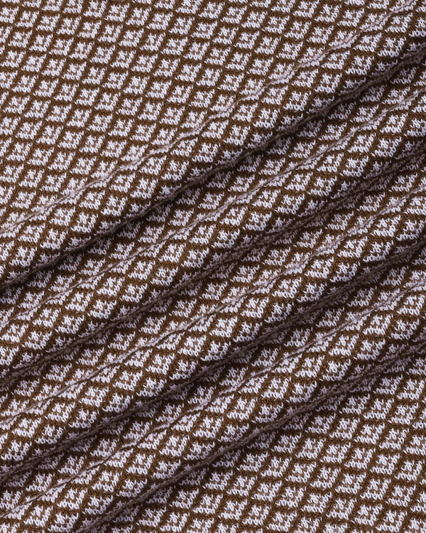 Formin Peanut Brown Knitted Cotton Polo T-Shirt