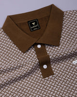 Formin Peanut Brown Knitted Cotton Polo T-Shirt