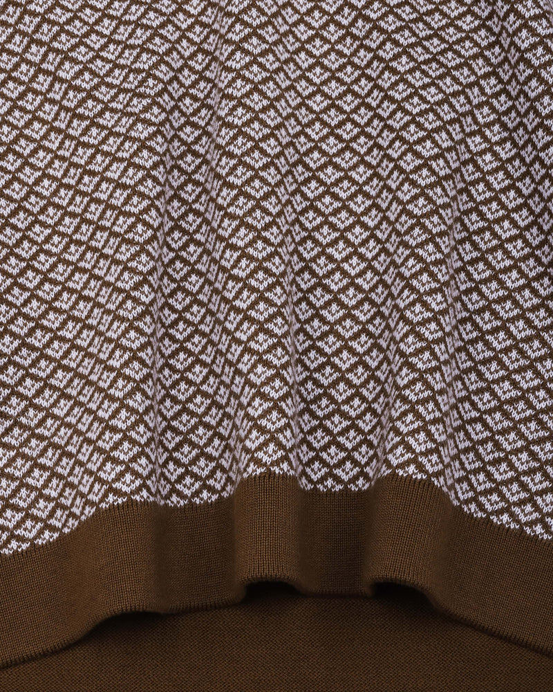 Formin Peanut Brown Knitted Cotton Polo T-Shirt