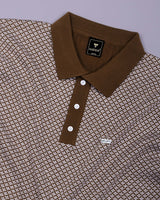 Formin Peanut Brown Knitted Cotton Polo T-Shirt